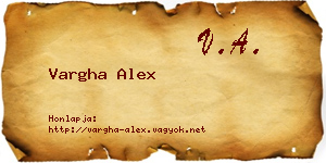Vargha Alex névjegykártya