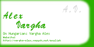 alex vargha business card